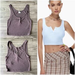 Aritzia Sunday Best Kara Crop Tank Brown XS